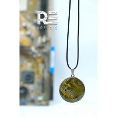 Acél kör medál - sárga