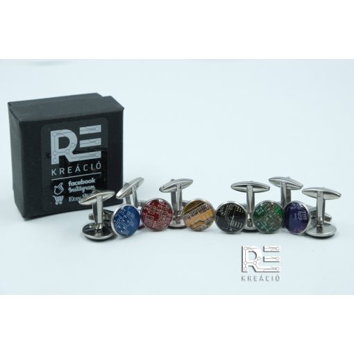 Acél kör mandzsetta díszdobozban - saját céges emblémázási lehetőséggel 