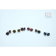 Acél bedugós fülbevaló alaplapból - fekete