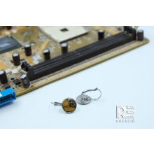 Acél francia kapcsos fülbevaló alaplapból - sárga