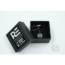 Acél francia kapcsos fülbevaló alaplapból - zöld