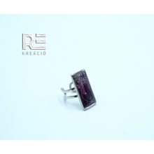 Acél téglalap gyűrű- lila