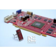 Acél téglalap gyűrű- piros