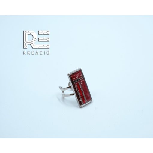 Acél téglalap gyűrű- piros