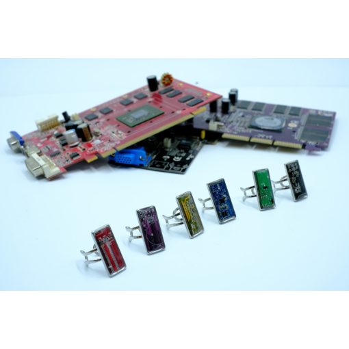 Acél téglalap gyűrű- piros