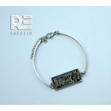 Acél téglalap karkötő- fekete