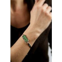 Acél téglalap karkötő- fekete