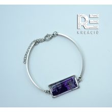 Acél téglalap karkötő- lila