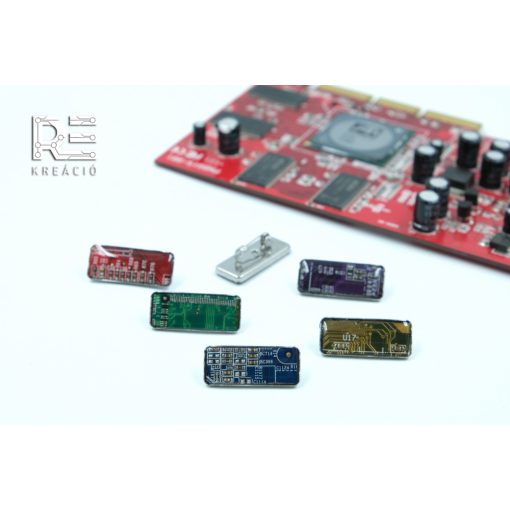 KIFUTÓ termék! Acél téglalap kitűző - fekete